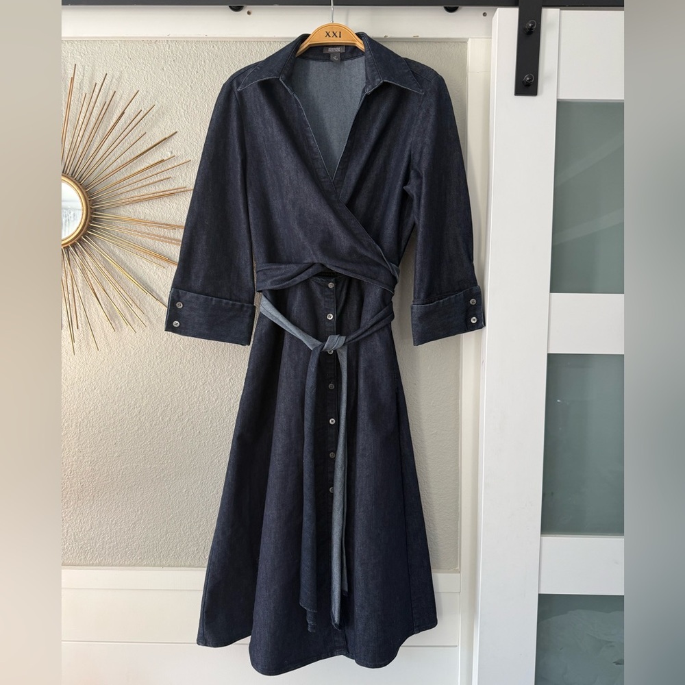 Reaction Kenneth Cole Dark Indigo Wrap Midi Dress